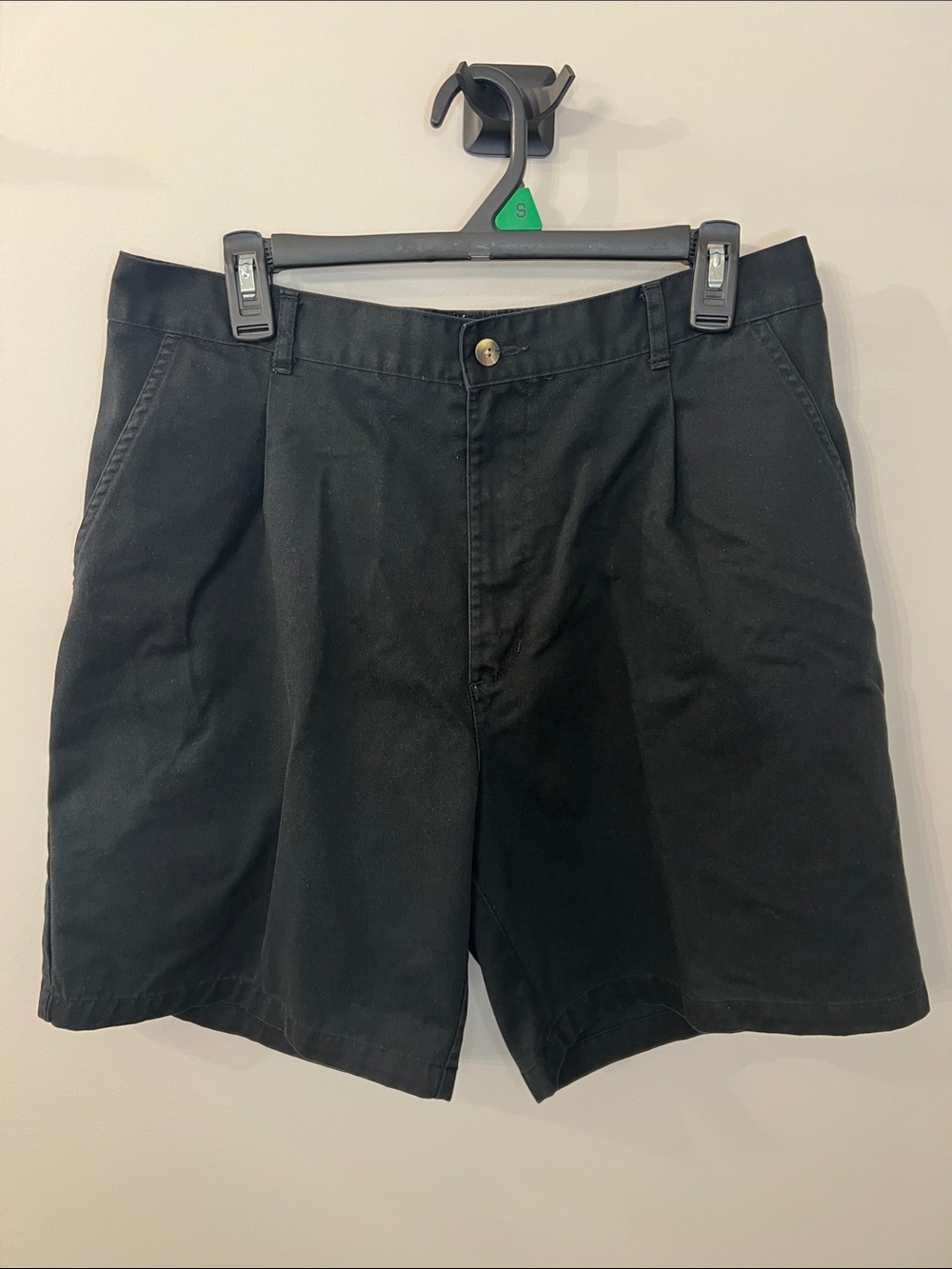 Puritan Black Flat Front Men's Shorts with Button Waist